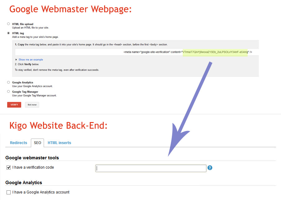 Webmaster verification sample