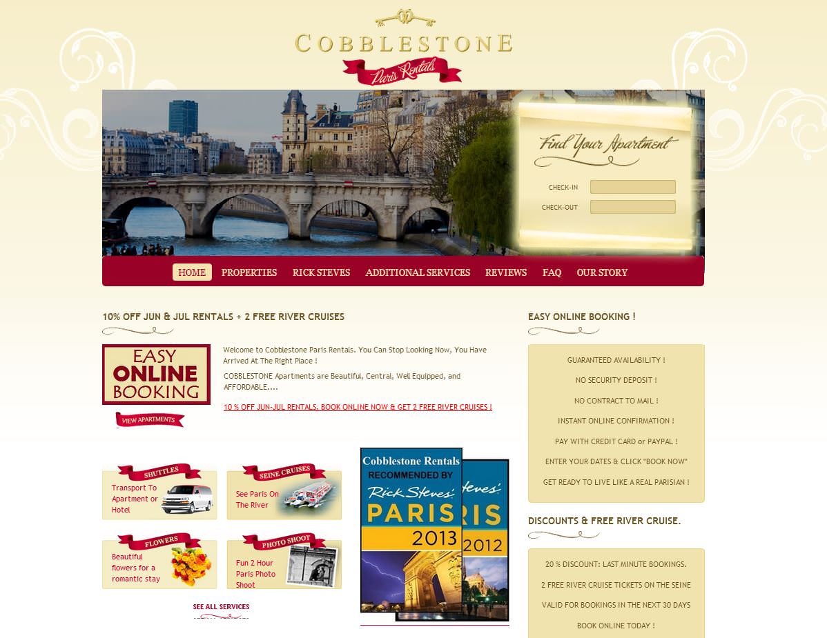 Vacation Rental Sample Cobblestone Paris Rentals