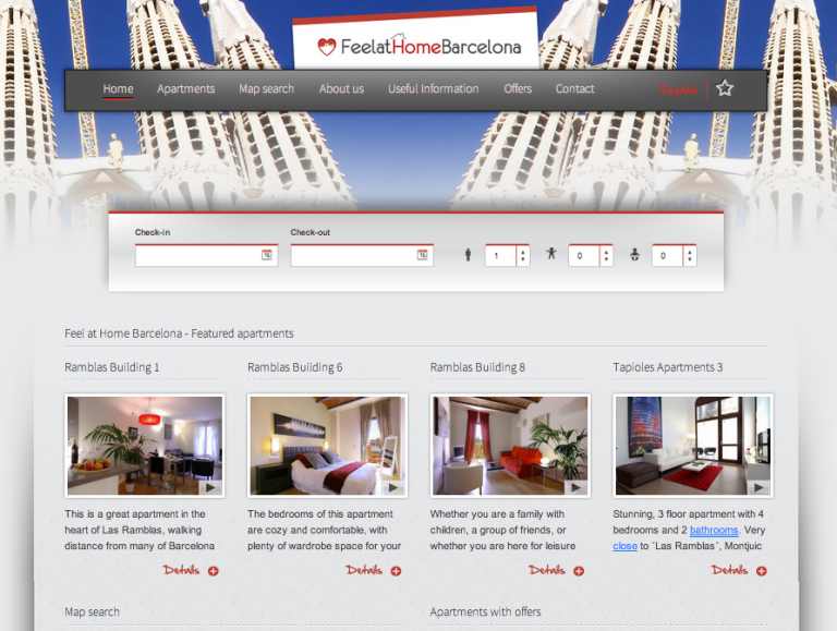 Vacation Rental Website Samples: Feel at Home Barcelona